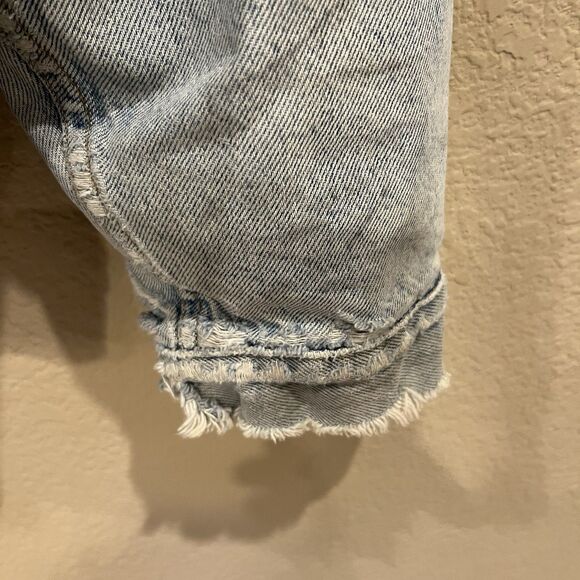 Levis Trucker Jacket Mens Size M Light Wash Distressed Denim Blanket Lined Vtg - Picture 8 of 16